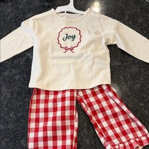 Joyful Cream and Red Kids Pajamas
